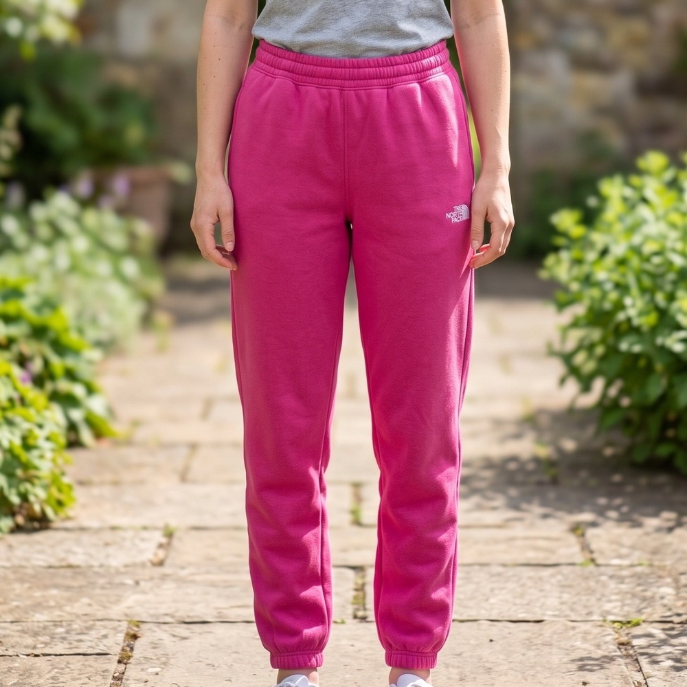 The North Face Womens Heritage Fleece Jogger Sweatpants Fuchsia Pink Logo 5800